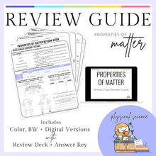  Review Guide - Properties of Matter
