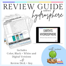  Review Guide - Earth's Hydrosphere